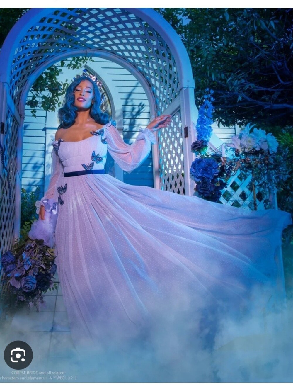Tim Burton's Corpse Bride Emily Gown In Celestial Blue By Micheline Pitt Small